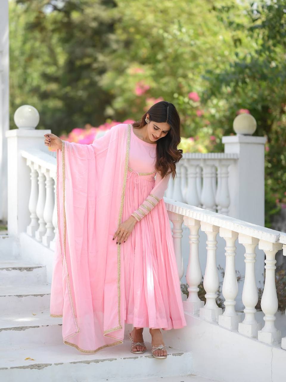 The Sovereign Rosewater Flared Anarkali